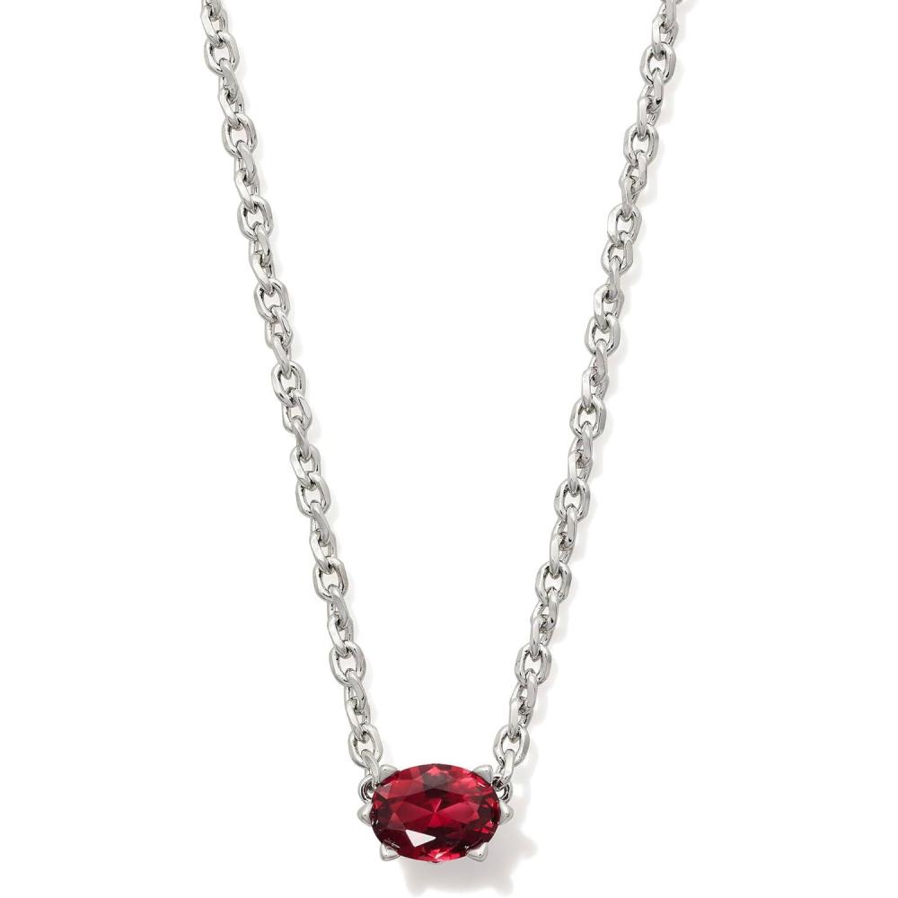 image:imageKendra Scott Cailin Pendant Necklace Fashion Jewelry for WomenRHODIUM BURGUNDY CRYSTAL