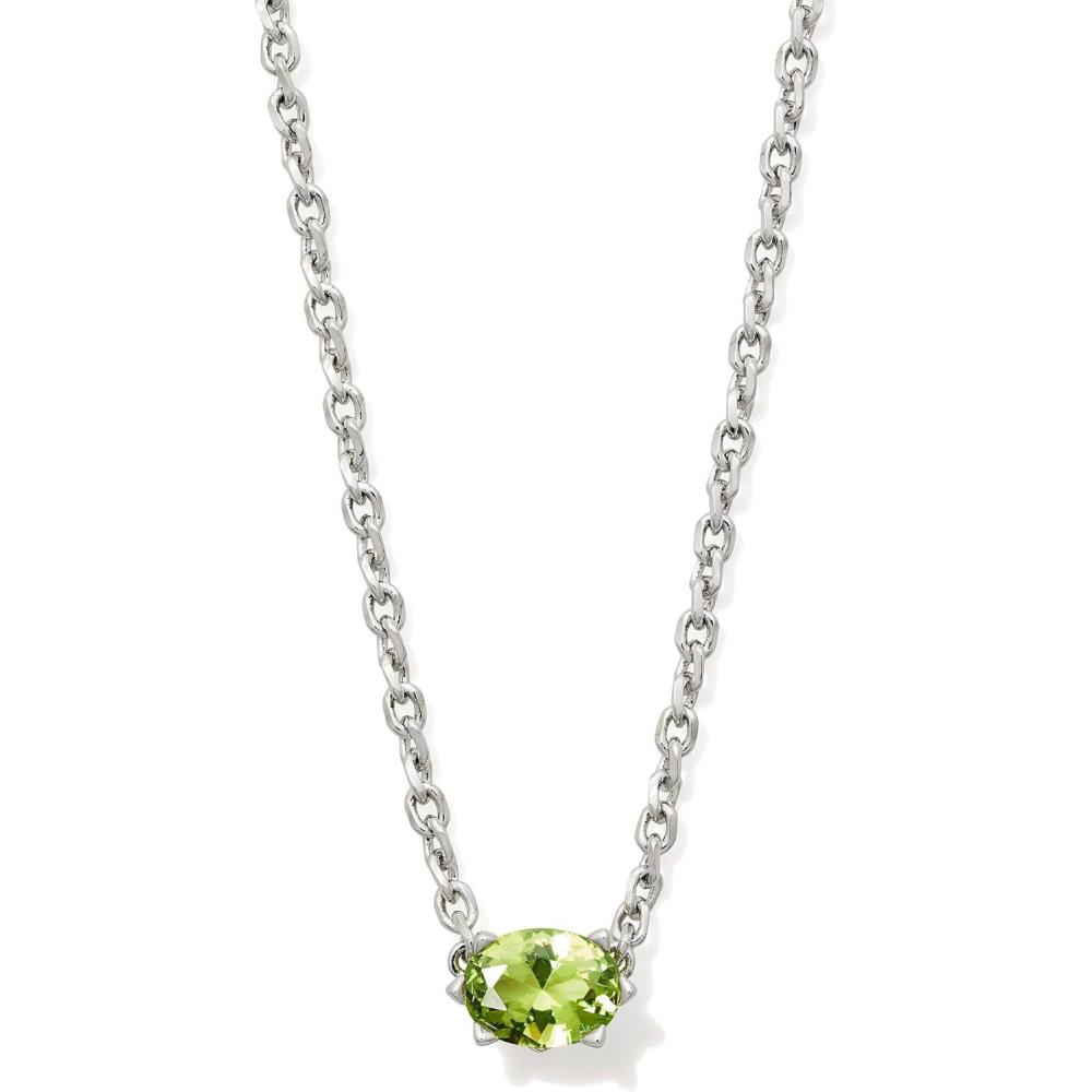 image:imageKendra Scott Cailin Pendant Necklace Fashion Jewelry for WomenRHODIUM LIGHT GREEN CRYSTAL