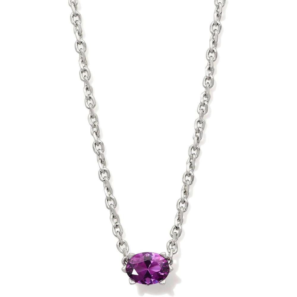 image:imageKendra Scott Cailin Pendant Necklace Fashion Jewelry for WomenRHODIUM PURPLE CRYSTAL
