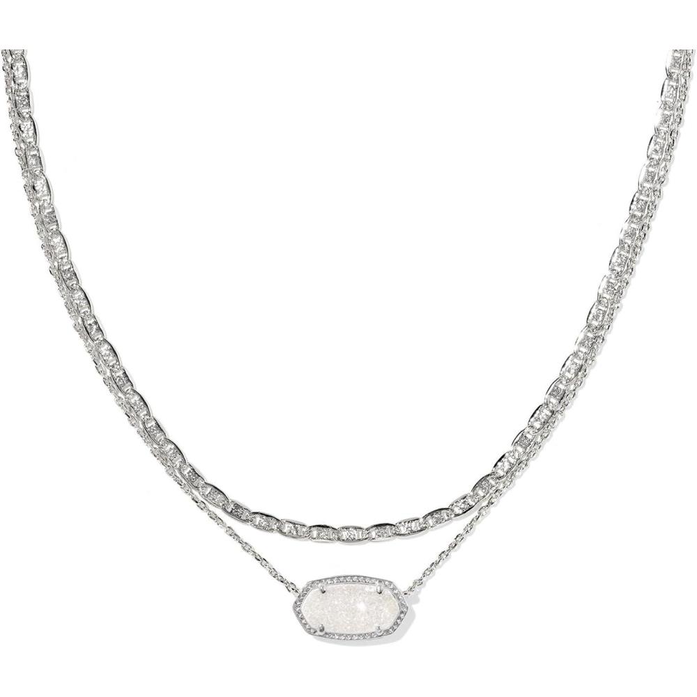 image:imageKendra Scott Elisa Multi Strand Necklace for Women Fashion JewelryRHODIUM IRIDESCENT DRUSY