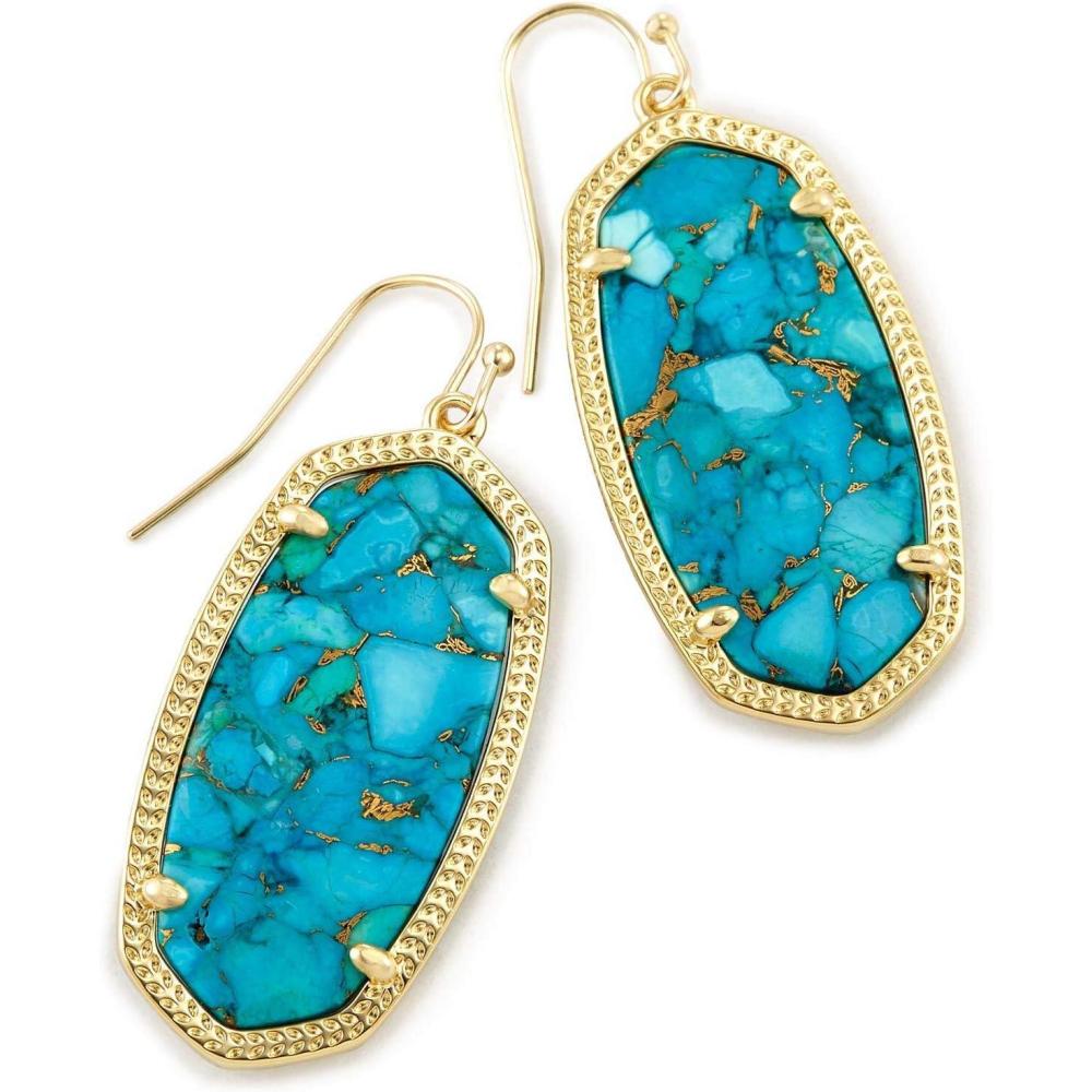 image:imageKendra Scott Elle Drop Earrings for WomenGOLD BRONZE VEINED TURQUOISE