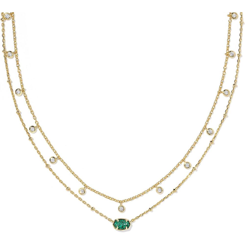 image:imageKendra Scott Emilie Crystal Multi Strand Necklace Fashion Jewelry for WomenGOLD EMERALD DRUSY
