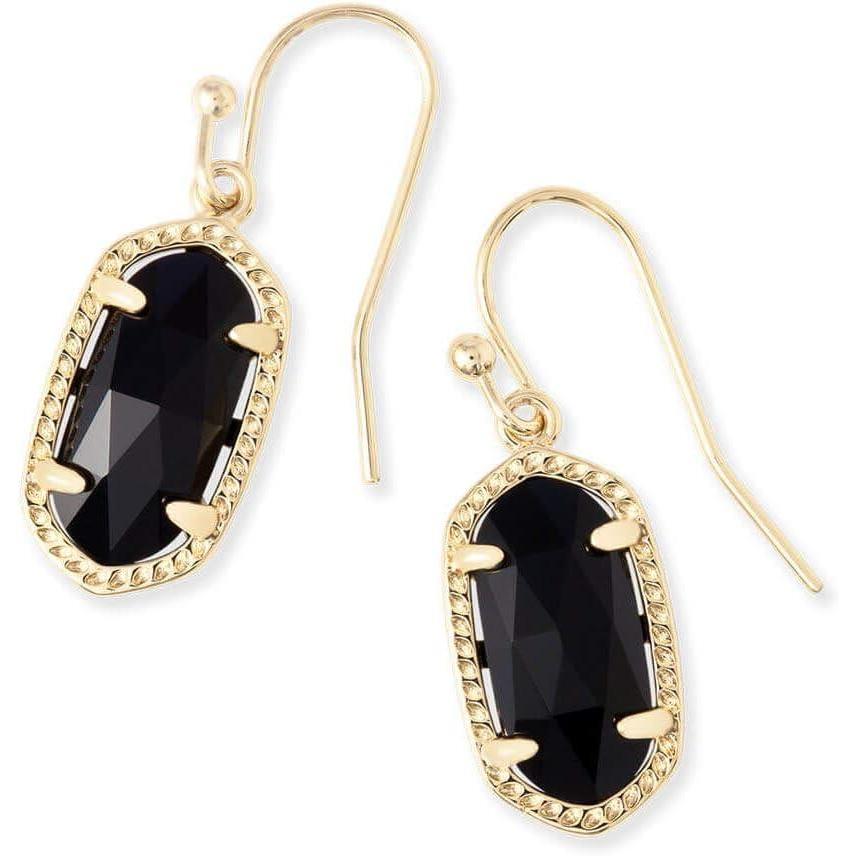 image:imageKendra Scott Lee Drop Earrings for WomenGOLD BLACK OPAQUE GLASS