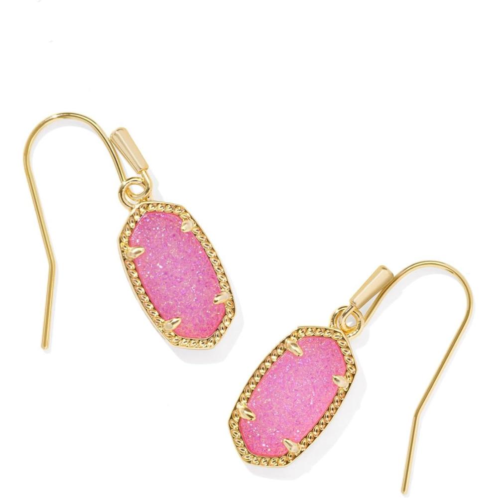 image:imageKendra Scott Lee Earrings in 14k GoldPlated Brass Hot Pink Drusy Fashion Jewelry for Women