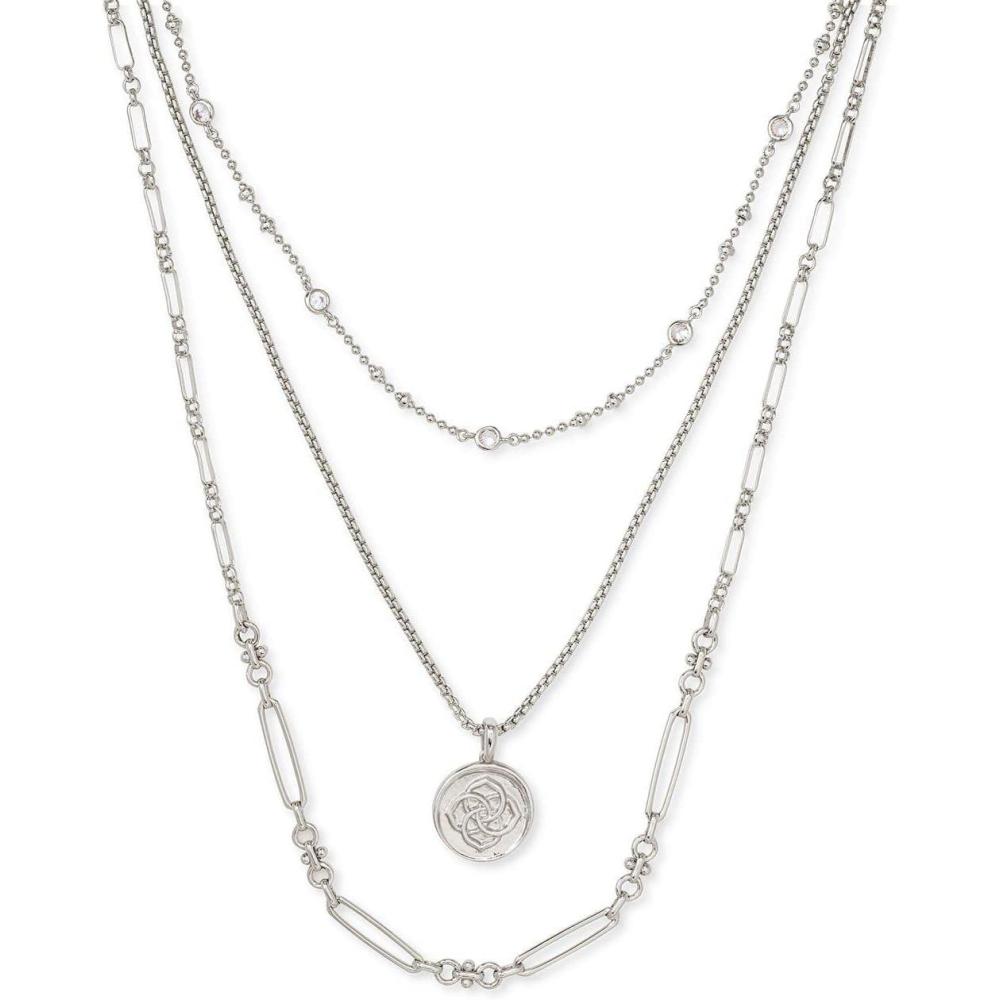 image:imageKendra Scott Medallion Triple Strand Necklace Fashion Jewelry for WomenRHODIUM