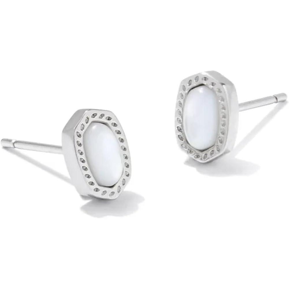 image:imageKendra Scott Mini Ellie 14k GoldPlated Stud Earrings Fashion Jewelry for WomenRHODIUM IVORY MOTHER OF PEARL