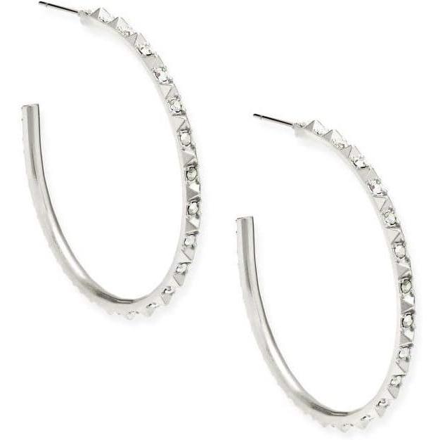 image:imageKendra Scott Veronica Hoop EarringsRHODIUM  IRIDESCENT CRYSTAL