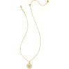 Kendra Scott 14k Gold-Plated Brass Letter A-Z Disc Reversible Pendant Necklace, Fashion Jewelry for Women(Letter V)