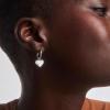 Kendra Scott Ari Heart Huggie Earrings for Women, Fashion Jewelry(RHODIUM – HOT PINK DRUSY)