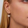 Kendra Scott Ari Heart Huggie Earrings for Women, Fashion Jewelry(RHODIUM – IVORY MOTHER OF PEARL)