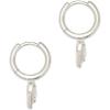Kendra Scott Ari Heart Huggie Earrings for Women, Fashion Jewelry(RHODIUM – IVORY MOTHER OF PEARL)