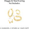 Kendra Scott Brooke Huggie & Stud Earrings for Women, Fashion Jewelry(GOLD METAL)