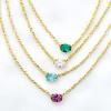 Kendra Scott Cailin Pendant Necklace, Fashion Jewelry for Women(GOLD – GREEN CRYSTAL)