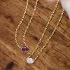 Kendra Scott Cailin Pendant Necklace, Fashion Jewelry for Women(GOLD – PURPLE CRYSTAL)