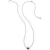 Kendra Scott Cailin Pendant Necklace, Fashion Jewelry for Women(RHODIUM – PURPLE CRYSTAL)