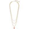 Kendra Scott Elisa Triple Adjustable Length Strand Necklace for Women, Fashion Jewelry(GOLD – CORAL ILLUSION)
