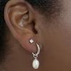 Kendra Scott Willa Pearl Huggie Earrings in White Pearl, Fashion Jewelry for Women(RHODIUM – WHITE PEARL)