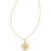 Kendra Scott 14k Gold-Plated Brass Letter A-Z Disc Reversible Pendant Necklace, Fashion Jewelry for Women(Letter U)