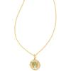 Kendra Scott 14k Gold-Plated Brass Letter A-Z Disc Reversible Pendant Necklace, Fashion Jewelry for Women(Letter W)