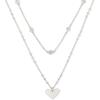 Kendra Scott Ari Heart Multistrand Necklace, Fashion Jewelry for Women(RHODIUM METAL)