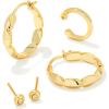 Kendra Scott Brooke Huggie & Stud Earrings for Women, Fashion Jewelry(GOLD METAL)