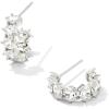 Kendra Scott Cailin Crystal Huggie Earrings, Fashion Jewelry For Women(RHODIUM METAL – WHITE CUBIC ZIRCONIA)