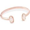 Kendra Scott Elton Cuff Bracelet for Women, Fashion Jewelry(ROSE GOLD – IRIDESCENT DRUSY)
