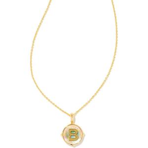 Kendra Scott 14k Gold-Plated Brass Letter A-Z Disc Reversible Pendant Necklace, Fashion Jewelry for Women(Letter B)
