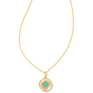 Kendra Scott 14k Gold-Plated Brass Letter A-Z Disc Reversible Pendant Necklace, Fashion Jewelry for Women(Letter O)
