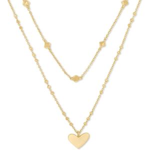 Kendra Scott Ari Heart Multistrand Necklace, Fashion Jewelry for Women(GOLD METAL)