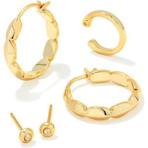 Kendra Scott Brooke Huggie & Stud Earrings for Women, Fashion Jewelry(GOLD METAL)