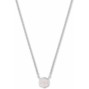 Kendra Scott Davie Pendant Necklace in Sterling Silver, Fine Jewelry for Women, Rainbow Moonstone