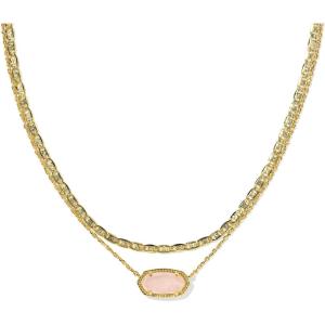 Kendra Scott Elisa Multi Strand Necklace for Women, Fashion Jewelry(GOLD – ROSE QUARTZ)