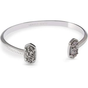 Kendra Scott Elton Cuff Bracelet for Women, Fashion Jewelry(RHODIUM – PLATINUM DRUSY)
