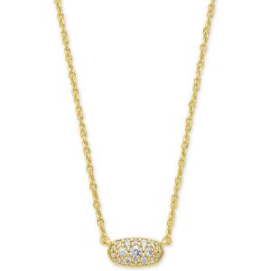 Kendra Scott Grayson Crystal Pendant Necklace, Fashion Jewelry for Women(GOLD – WHITE CUBIC ZIRCONIA)