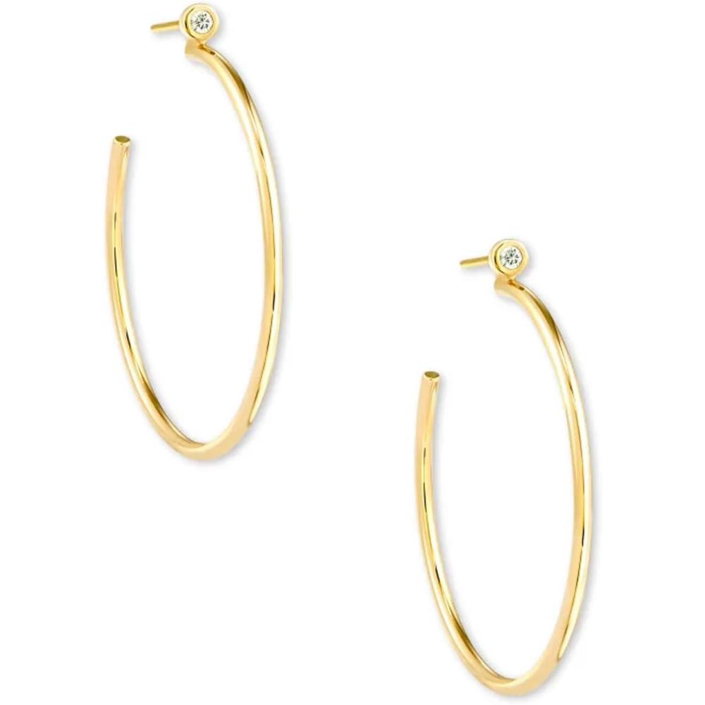 image:imageKendra Scott Audrey Hoop Earring 14k Yellow Gold White Diamond