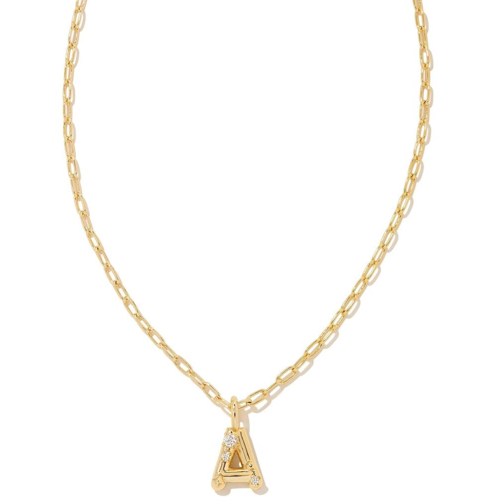 image:imageKendra Scott Crystal Letter Short Pendant Necklace Fashion Jewelry for WomenLetter A GOLDPLATED