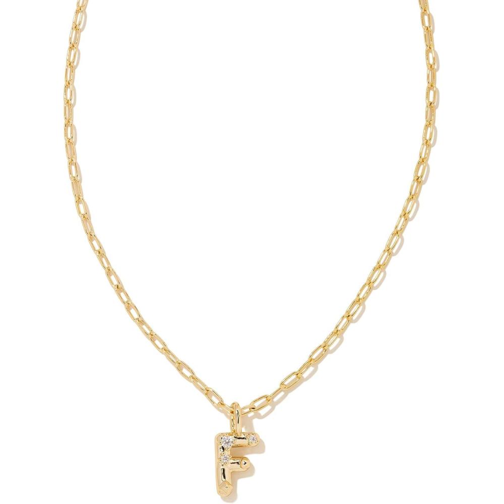 image:imageKendra Scott Crystal Letter Short Pendant Necklace Fashion Jewelry for WomenLetter F GOLDPLATED