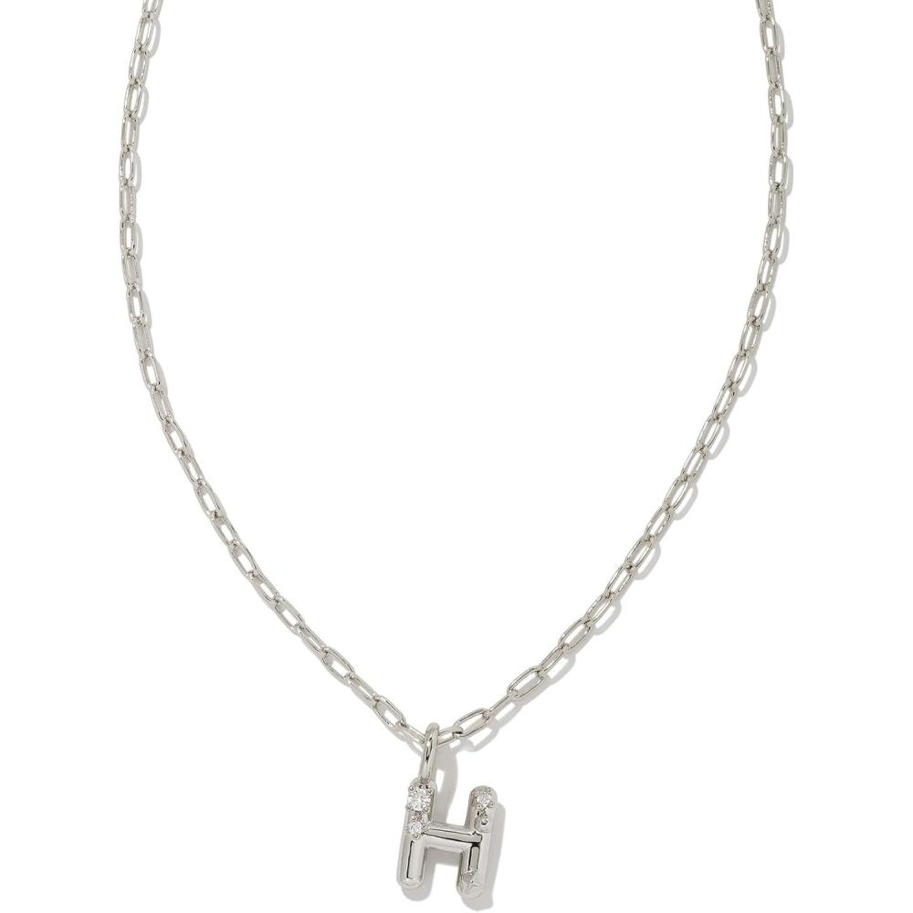 image:imageKendra Scott Crystal Letter Short Pendant Necklace Fashion Jewelry for WomenLetter H RHODIUMPLATED