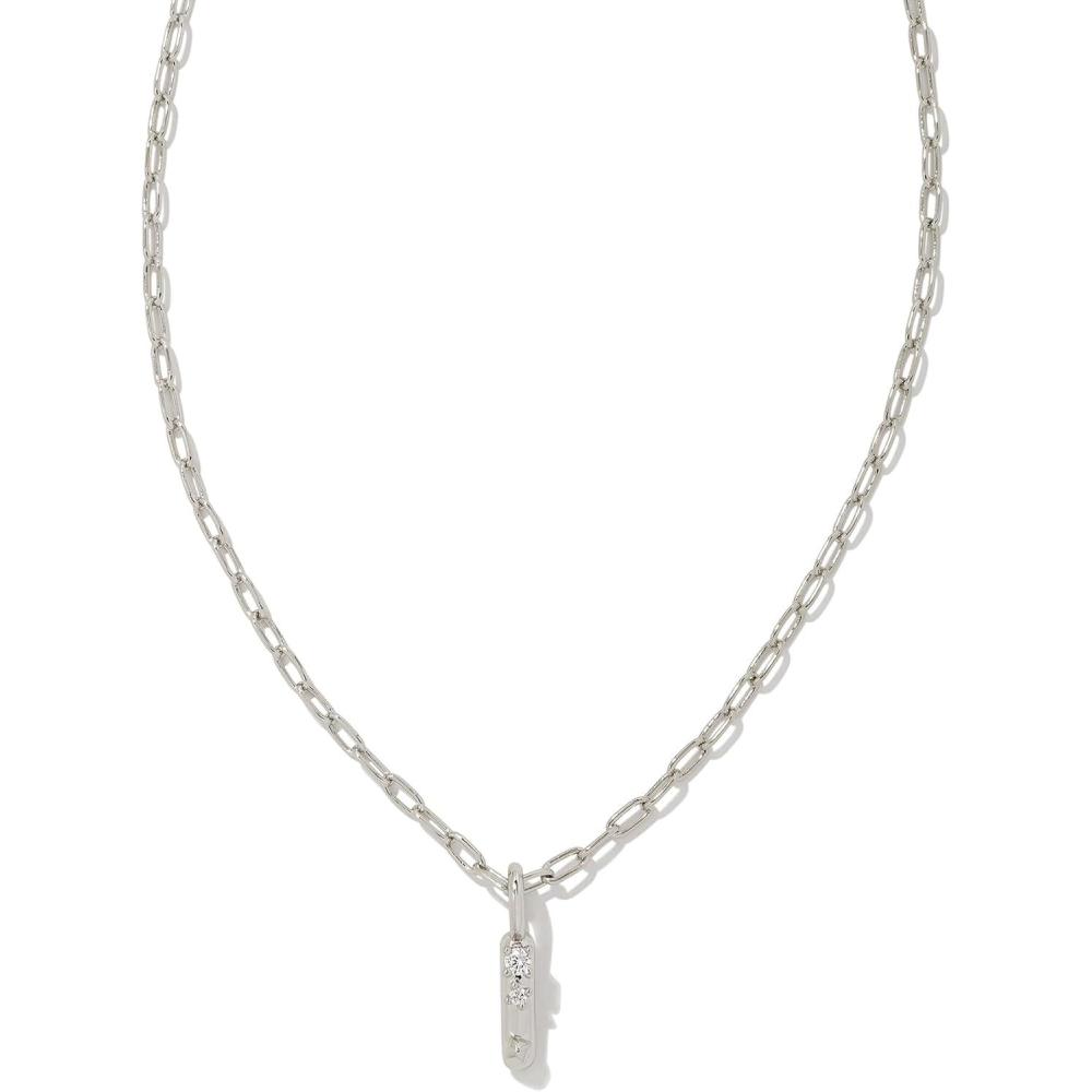 image:imageKendra Scott Crystal Letter Short Pendant Necklace Fashion Jewelry for WomenLetter I RHODIUMPLATED