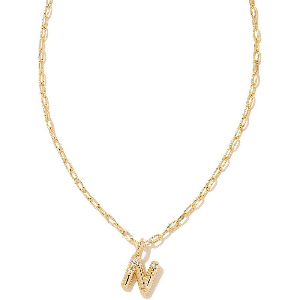 image:imageKendra Scott Crystal Letter Short Pendant Necklace Fashion Jewelry for WomenLetter N GOLDPLATED