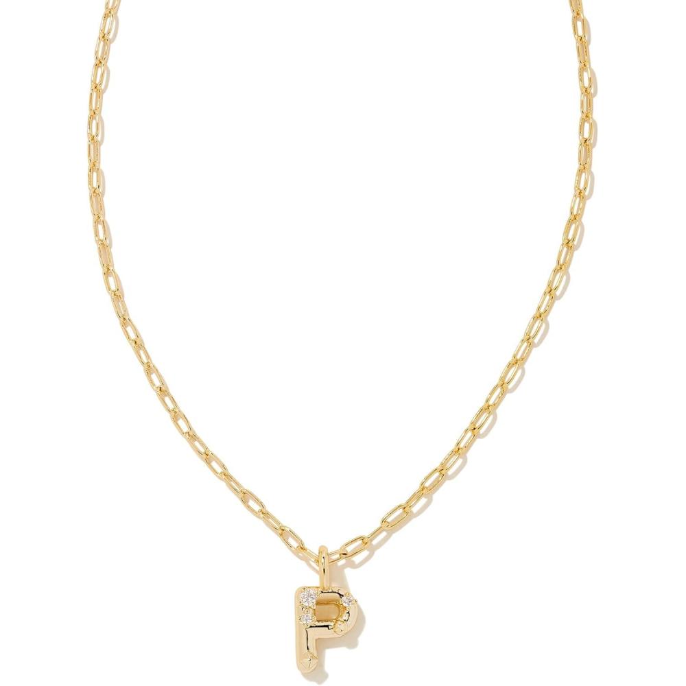 image:imageKendra Scott Crystal Letter Short Pendant Necklace Fashion Jewelry for WomenLetter P GOLDPLATED