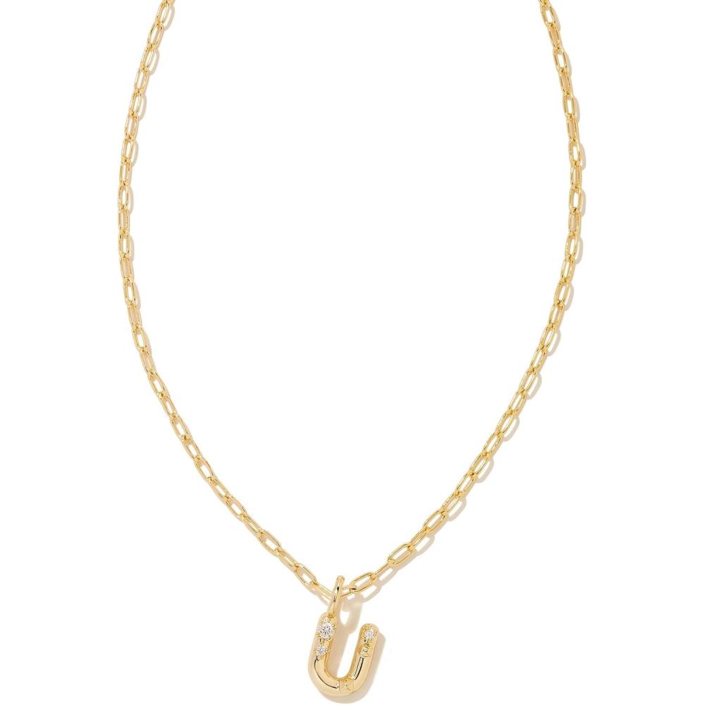 image:imageKendra Scott Crystal Letter Short Pendant Necklace Fashion Jewelry for WomenLetter U GOLDPLATED