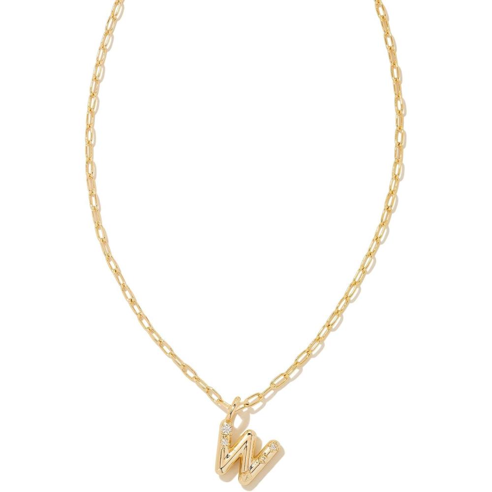 image:imageKendra Scott Crystal Letter Short Pendant Necklace Fashion Jewelry for WomenLetter W GOLDPLATED