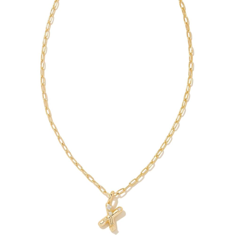 image:imageKendra Scott Crystal Letter Short Pendant Necklace Fashion Jewelry for WomenLetter X GOLDPLATED