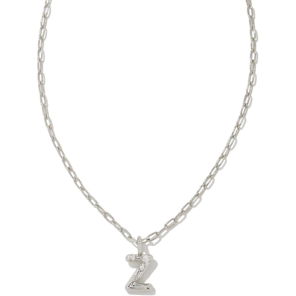 image:imageKendra Scott Crystal Letter Short Pendant Necklace Fashion Jewelry for WomenLetter Z RHODIUMPLATED