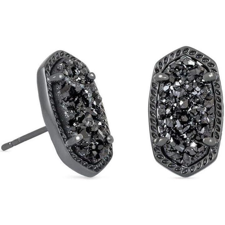 image:imageKendra Scott Ellie Stud Earrings for Women Fashion JewelryGUNMETAL BLACK DRUSY