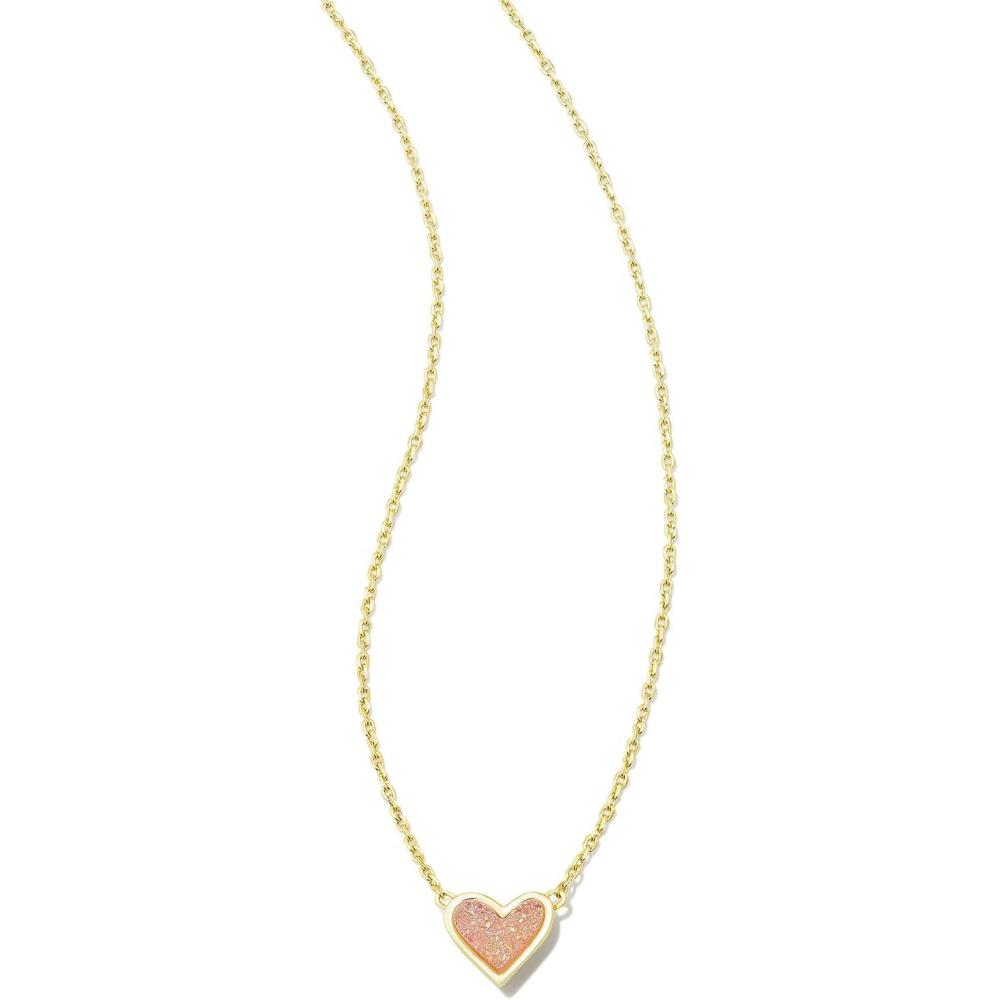 image:imageKendra Scott Framed Ari Heart Pendant Necklace Fashion Jewelry for WomenGOLD LIGHT PINK DRUSY