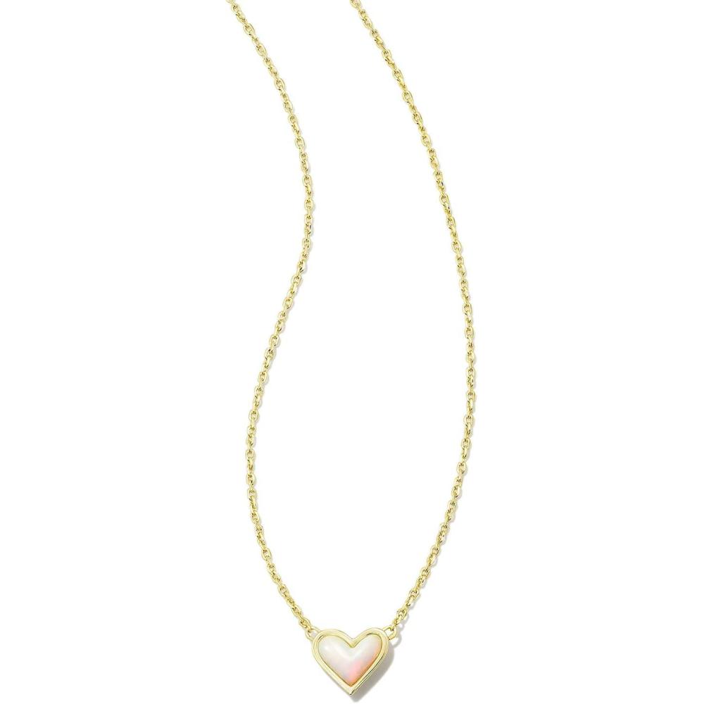 image:imageKendra Scott Framed Ari Heart Pendant Necklace Fashion Jewelry for WomenGOLD WHITE OPALESCENT RESIN