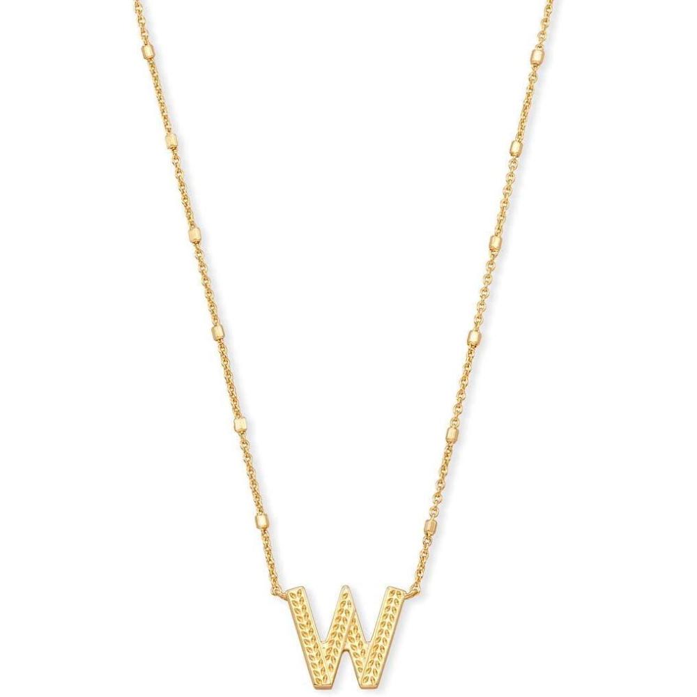 image:imageKendra Scott Letters AZ Pendant Necklace for Women Fashion Jewelry 14k GoldPlated BrassLetter W